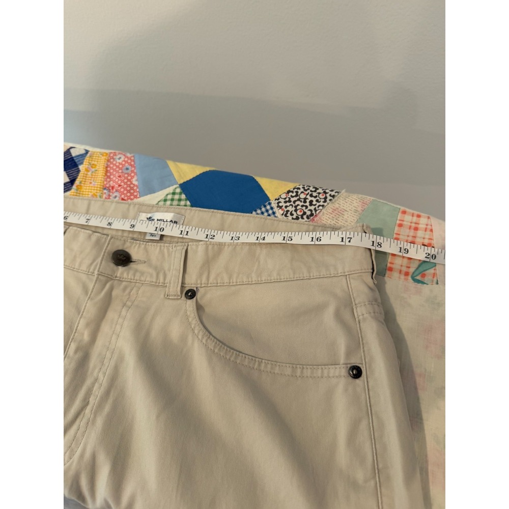 Peter Millar Twill Pants Men Beige 5 Pocket Soft Touch Pima Blend ME0B47 35X32 - Picture 9 of 13